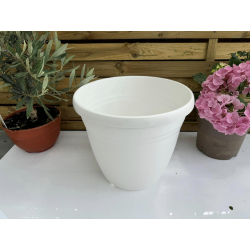 très jolis pots coupe deco plastique modèle PEGASO P28BL, COLORIS BLANC