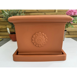 très jolis pots coupe deco carré modèle IDQ40TC avec sa soucoupe 42*42cm récupératrice d’eau