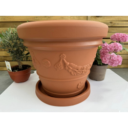 très jolis pots coupe deco modèle IDRA55TC avec sa soucoupe diamètre 41cm récupératrice d’eau